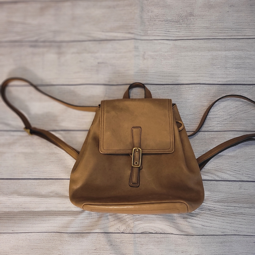 Coach Tan Leather Backpack